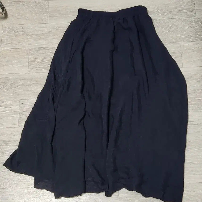 [BUNJANG] Sky Blue / Black Long Flare Skirt Bundle Set / 하늘색/블랙 롱 플레어 스커트(일괄 1.1)