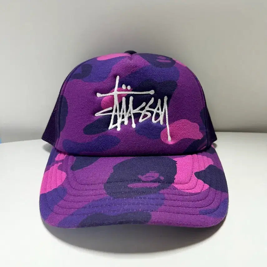[BUNJANG] Stussy x Bape Trucker Cap Purple / 스투시 x 베이프 트러커 캡 퍼플