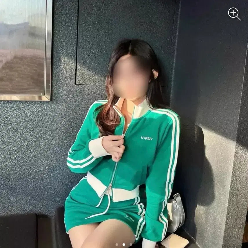 [BUNJANG] NERDY Tracksuit Set Green Zip-up Skirt Set / 급처!! 정가 15만) 널디 트레이닝 셋업 그린 집업 스커트 세트