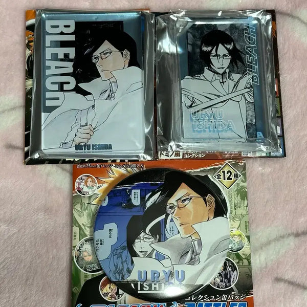 [BUNJANG] Bleach Uryu Ishida Original Art Acrylic Block Keychain Can Badge Status Set / 블리치 이시다 우류 원화 도미노풍 아크릴 블럭 키링 캔뱃지 스테이터스