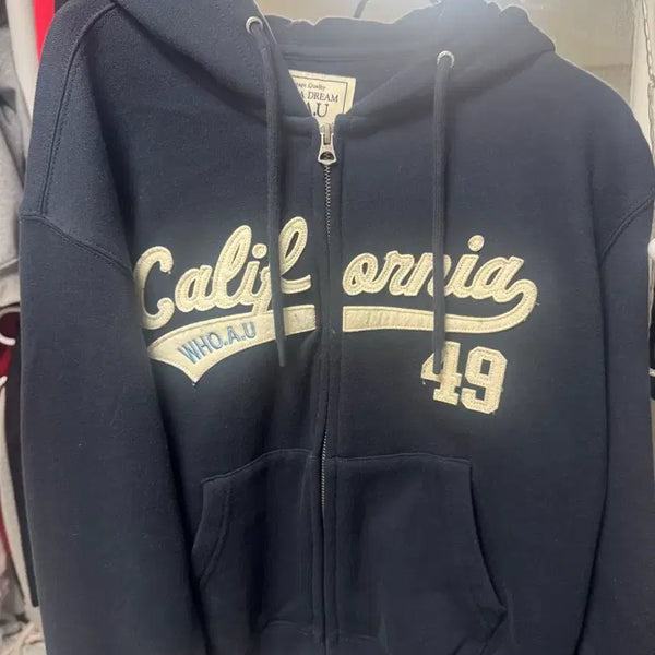 [BUNJANG] Who.A.U Navy Hooded Zip-Up Jacket / 후아유 네이비 곤색 후드집업