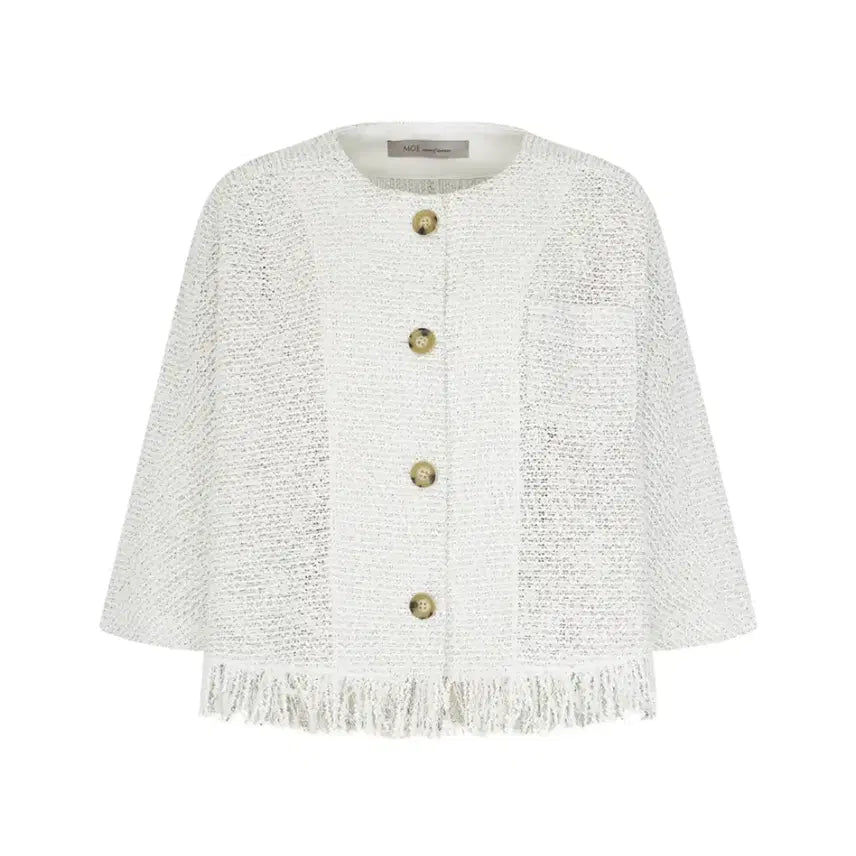 [BUNJANG] MOE Tweed Tassel Jacket Ivory / 모에(MOE) 트위드 수술자켓 55-66 새상품