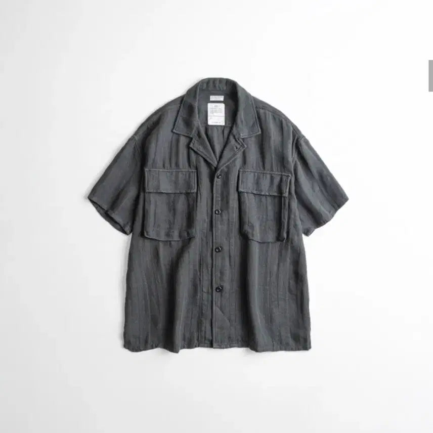 [BUNJANG] Behavior Dyed HBT Linen M43 Short Sleeve Shirt Anthracite / 새상품) 비헤비어 dyed hbt linen m43 반팔셔츠 앤트러사이트