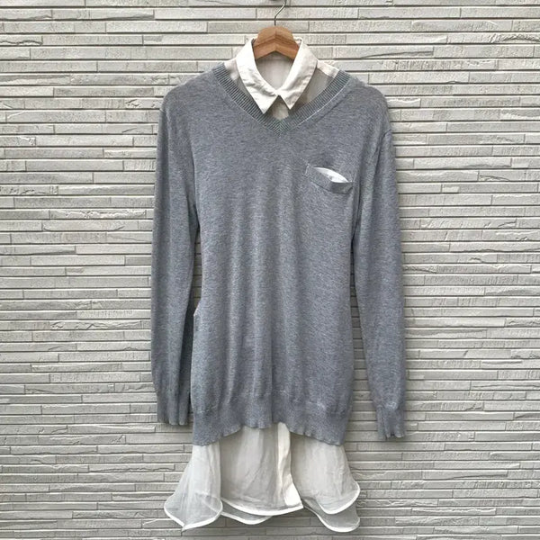 [BUNJANG] Kolor Layered Knit Long Dress / kolor 컬러 니트 레이어 롱 원피스