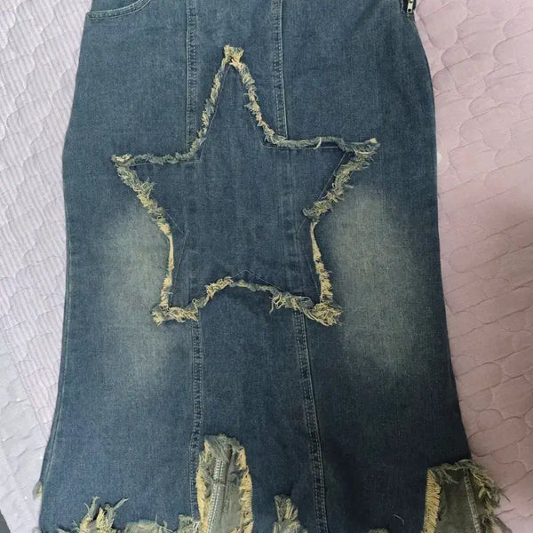 [BUNJANG] Vintage Denim Midi Skirt / 빈티지 데님 미디스커트