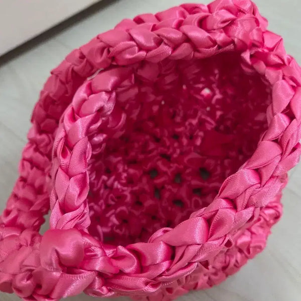 [BUNJANG] Handmade Satin Ribbon Dot Bag / 핸드메이드 새틴 리본 도트백