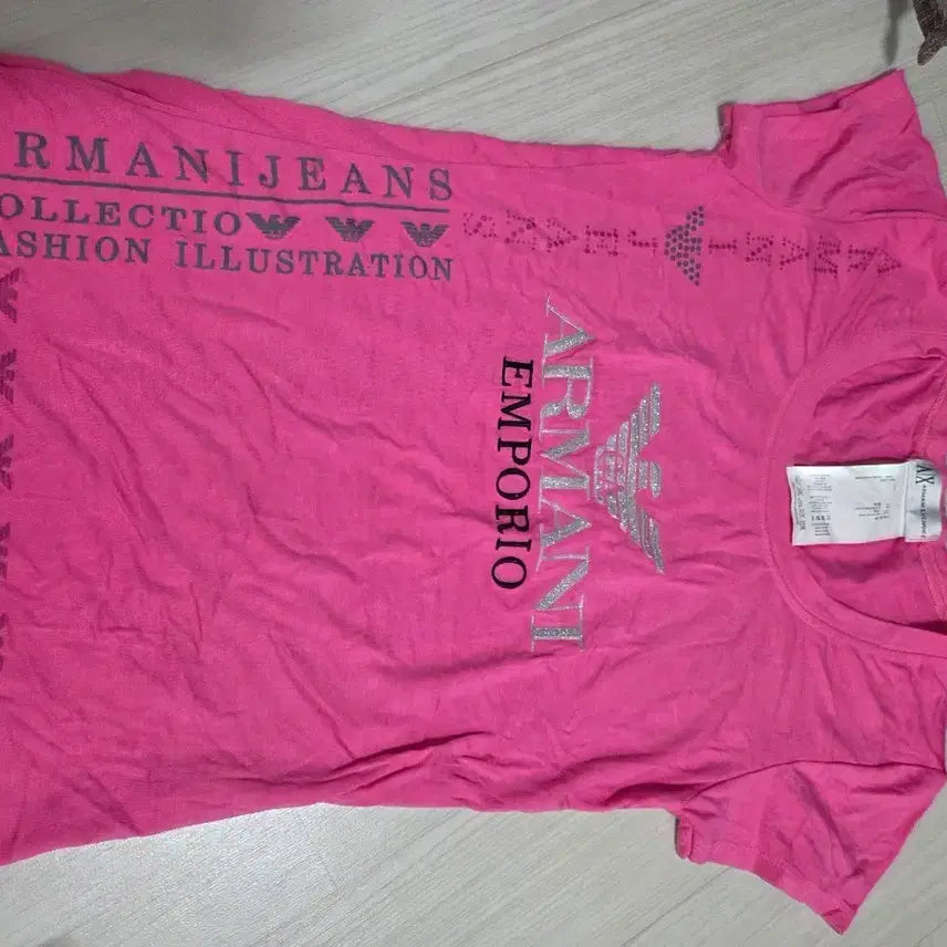 [BUNJANG] Emporio Armani Jeans Short Sleeve T-Shirt Pink / 엠포리오 아르마니진 반팔 티셔츠 핑크