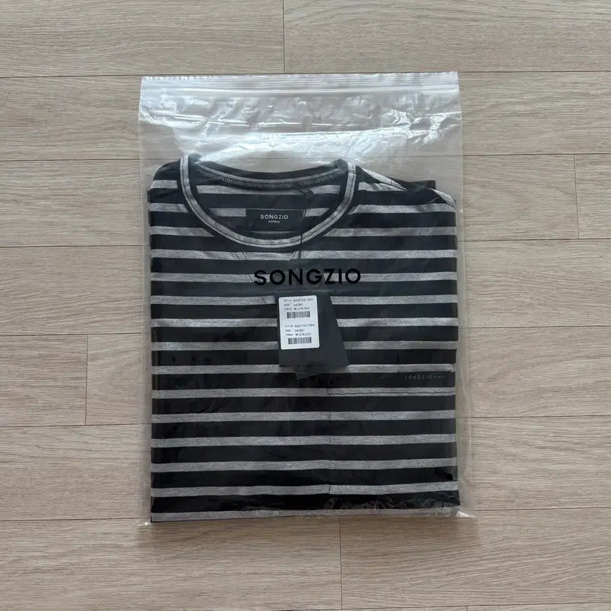 [BUNJANG] SONGZIO Origin Paris Stripe T-shirt Black / [새제품] 송지오 파리 스트라이프 티셔츠 블랙 - 44
