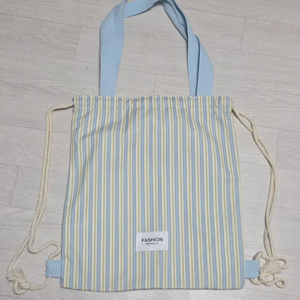 [BUNJANG] Two-Way Drawstring Eco Bag Backpack / 에코백 백팩 *투웨이* *복조리*