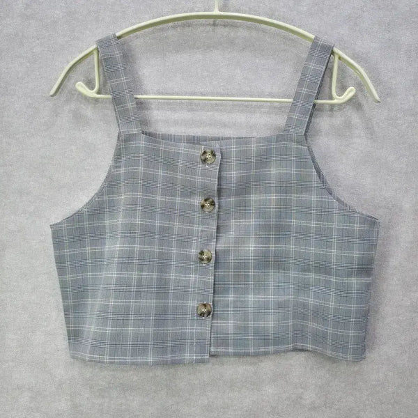 [BUNJANG] Check Crop Bustier / 체크 크롭 뷔스티에