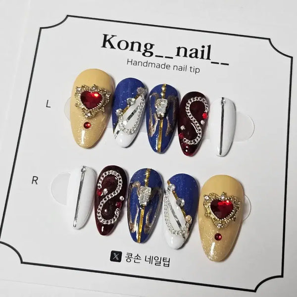 [BUNJANG] Hunter x Hunter - Chrollo Lucilfer - Almond Shape - Handmade Nail Tips / 헌헌 헌터헌터 크라피카 네일팁