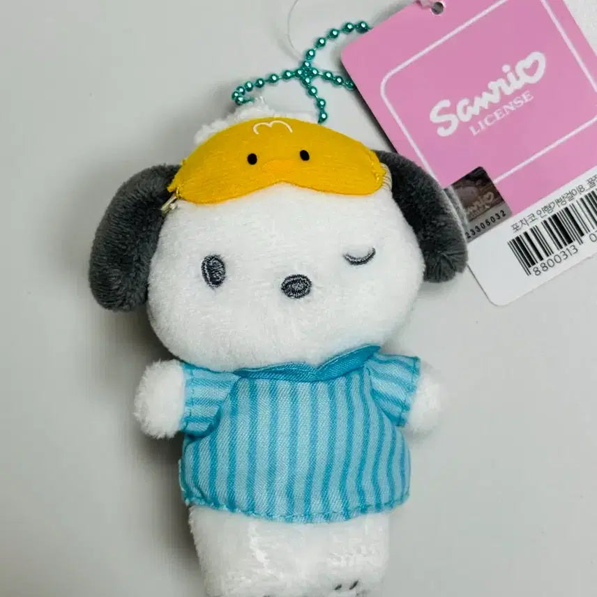 [BUNJANG] Sanrio Pochacco Sleeping Pajamas Plush Doll Keychain 8cm / 산리오 꿀잠 포차코 인형 키링 새상품 정품 8cm