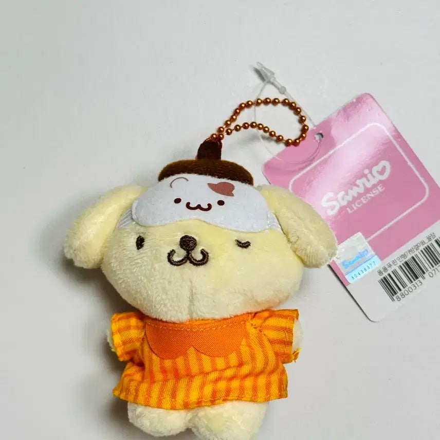 [BUNJANG] Sanrio PomPomPurin Sleeping Plush Keychain 8cm / 산리오 꿀잠 폼폼푸린 인형 키링 새상품 정품 8cm