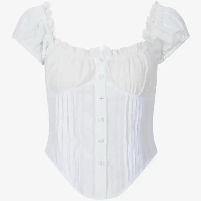 [BUNJANG] Please No Follow Cindy Shirt Top White S / 플리즈노팔로우 신디 셔츠 탑 화이트 S