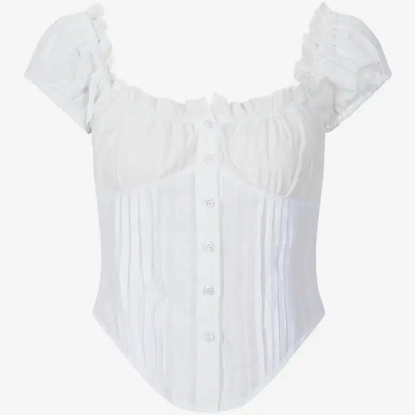 [BUNJANG] Please No Follow Cindy Shirt Top White S / 플리즈노팔로우 신디 셔츠 탑 화이트 S