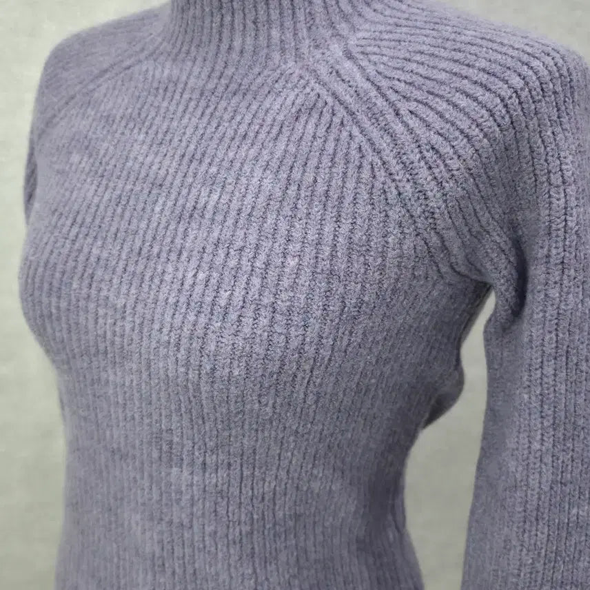 [BUNJANG] Lauren Ralph Lauren Wool Ribbed Half-Neck Knit Sweater / 로렌 랄프로렌 울 하프넥 골지 니트 LAUREN RALPH LAUREN