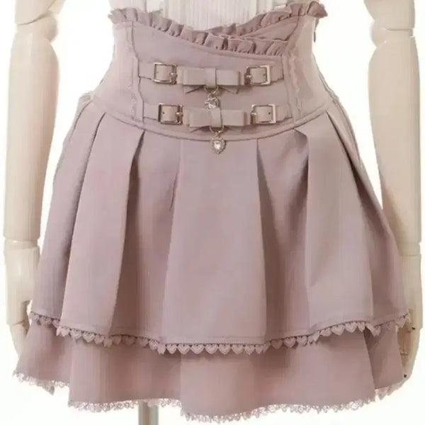 [BUNJANG] Liz Lisa Double Belt Skirt Pink / 리즈리사 2연벨 스커트 핑크 양산형지뢰계 일브 미셸마카롱