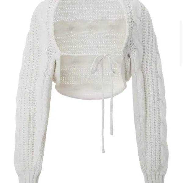 [BUNJANG] 3Times Cable Bolero Ivory / 쓰리타임즈 케이블 볼레로 쓰탐 아이보리 청순 에겐녀 폭닥
