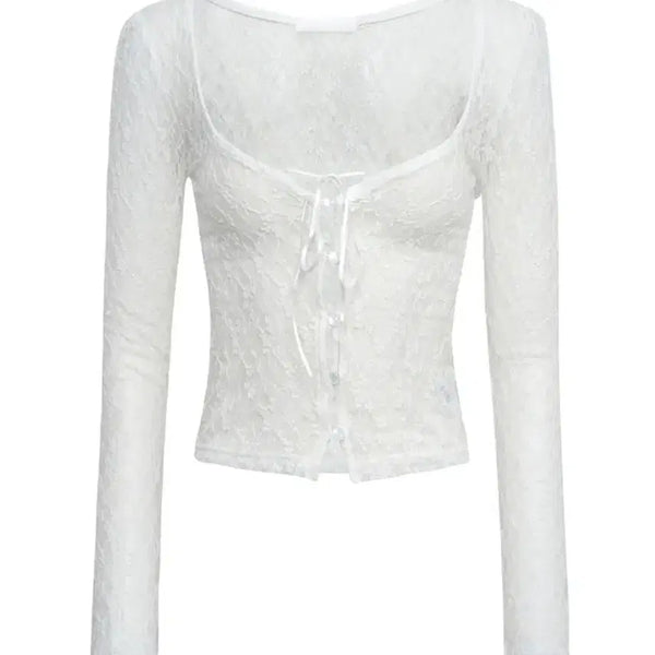[BUNJANG] Third Time Romantic Lace Cardigan White / 쓰리타임즈 로맨틱 레이스 가디건 화이트
