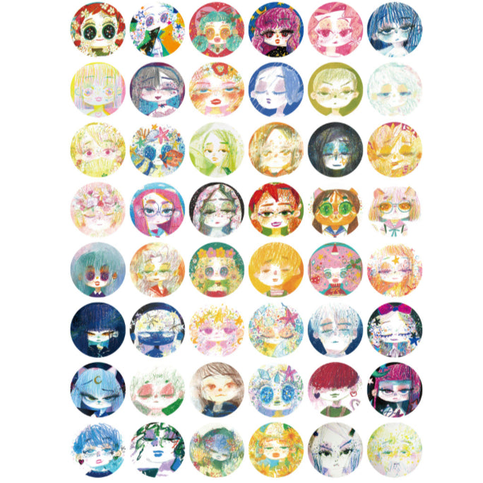 [BUNJANG] Porong Round Sticker Tin Case - 48 Sheets / 포롱 원형 스티커 틴케이스 - 48장