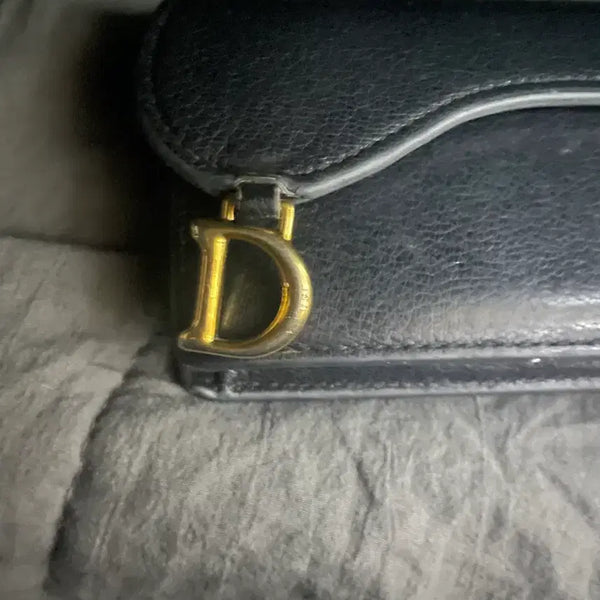 [BUNJANG] Dior Women's Leather Wallet with Gold Logo / 디올 지갑