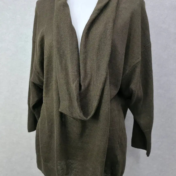 [BUNJANG] ESCADA SPORT Linen 100% Shawl Collar Loose Fit Knit / 에스카다 루즈핏 린넨100 숄카라 니트 ESCADA SPORT