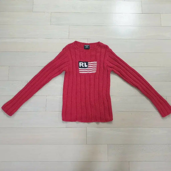 [BUNJANG] Polo Ralph Lauren Flag Knit Red M / 폴로 랄프로렌 성조기 니트 레드 M