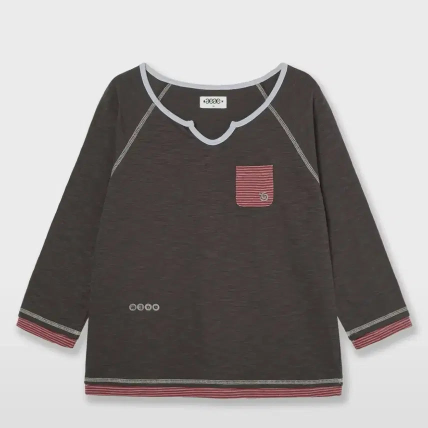 [BUNJANG] AA Layered Sleeve Tee [Charcoal] / 에이이에이 LAYERED SLEEVE TEE [CHARCOAL]