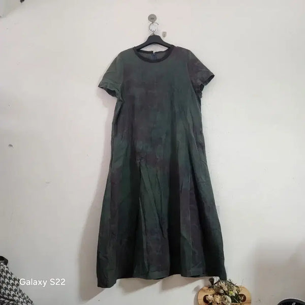 [BUNJANG] Tie-Dye Long Dress Green / 타이 다이 롱 원피스 그린