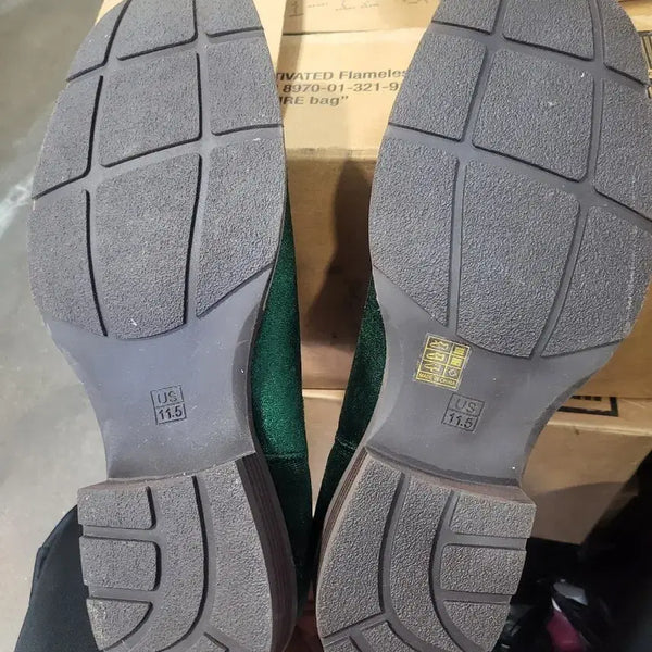 [BUNJANG] Velvet Chelsea Boots Green US 11.5 / 벨벳 첼시 부츠 그린 US 11.5