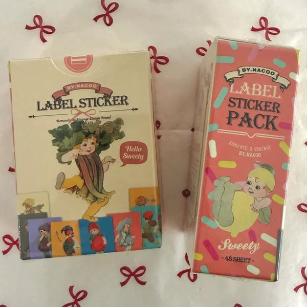 [BUNJANG] Sweety Label Sticker Pack - 48 Designs / 스위티 라벨 스티커팩 - 48장