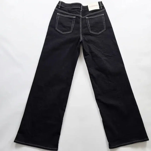 [BUNJANG] PLAC Jeans Black Denim Wide Fit Straight Leg Pants Size 28 / 플랙진 청바지 흑청 스판 와이드 데님팬츠 사이즈28 R6401