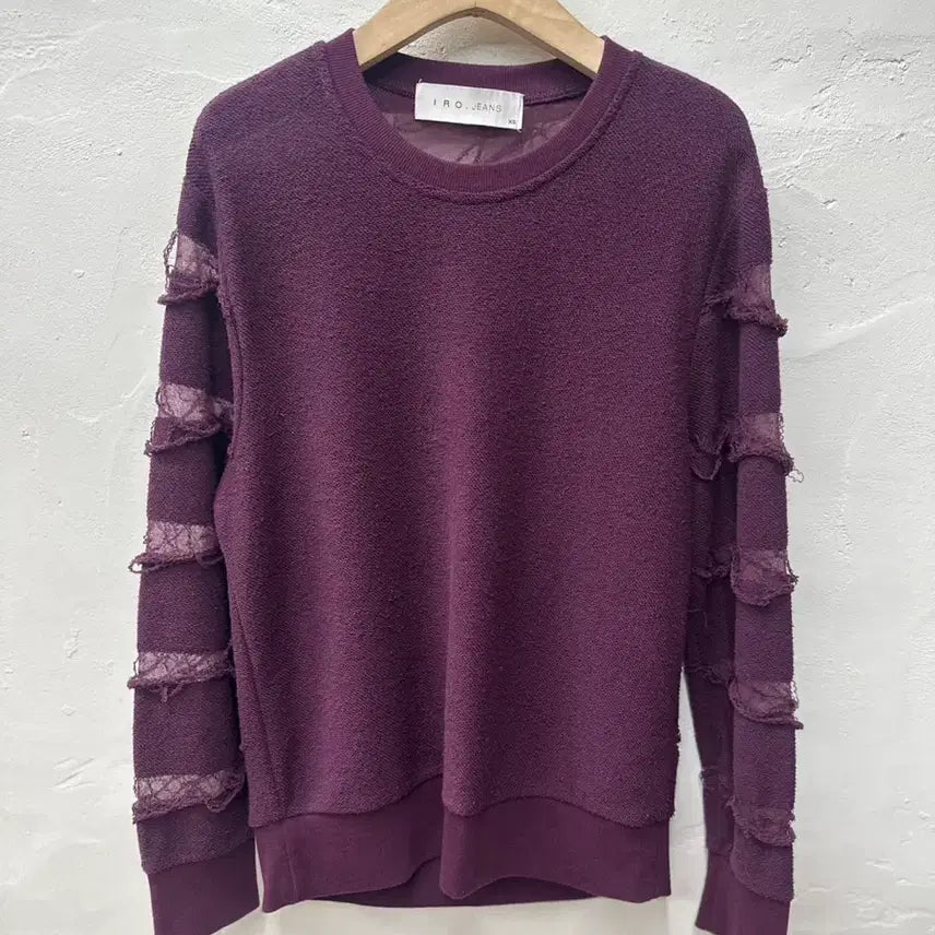 [BUNJANG] IRO Women's Sweatshirt Purple Knit Oversized Rayon Blend Long Sleeve XS / IRO 여 맨투맨 퍼플/니트/오버핏/인견혼방/긴팔 XS
