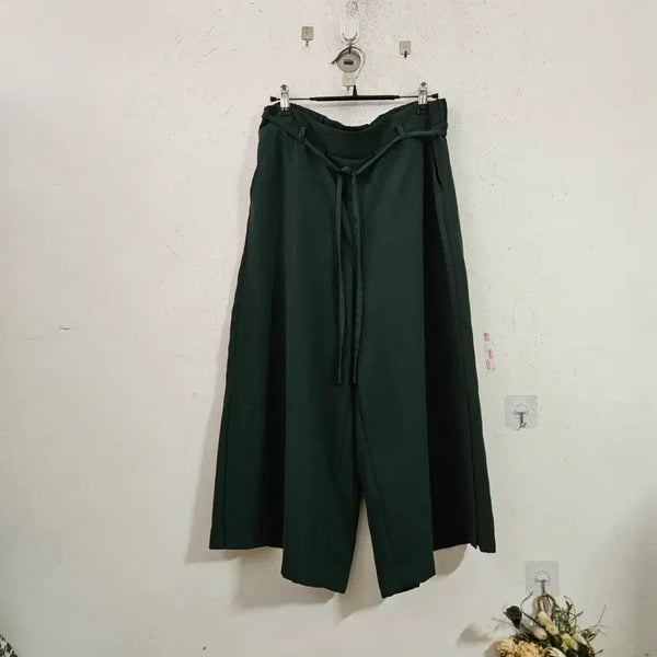 [BUNJANG] Deep Green Wide Pants / 와이드 팬츠 짙은 녹색