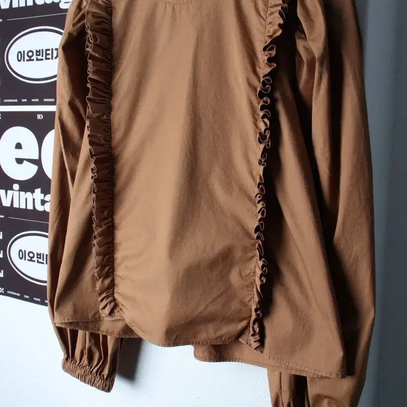 [BUNJANG] Zara Lace Blouse Shirt Brown / W(M) 자라 셔츠 남방 블라우스 레이스 브라운 놈코어-H34499