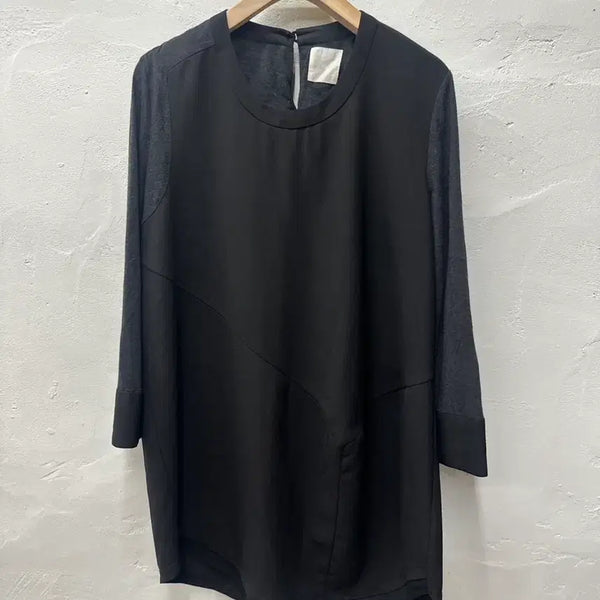 [BUNJANG] KUHO Women's 3/4 Sleeve Rayon Blend T-Shirt Black / 구호 여 티셔츠 블랙/인견혼방/7부 66