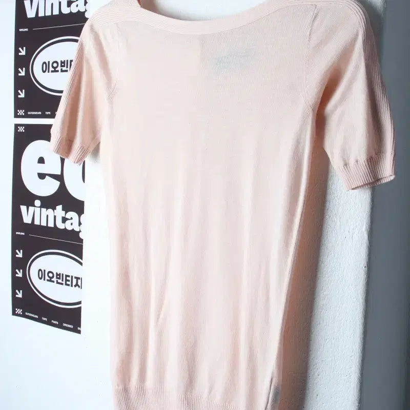 [BUNJANG] Club Monaco Short Sleeve T-Shirt Slim Fit / W(XS-S) 클럽모나코 반팔 티셔츠 한섬 니트 슬림핏-H34518