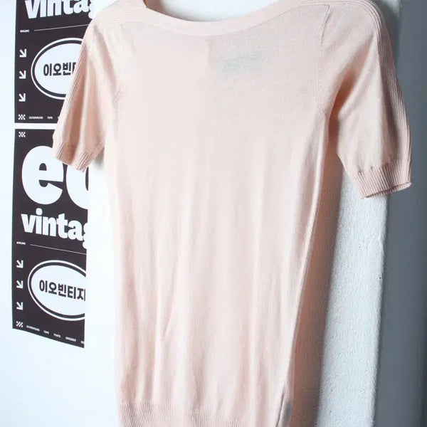 [BUNJANG] Club Monaco Short Sleeve T-Shirt Slim Fit / W(XS-S) 클럽모나코 반팔 티셔츠 한섬 니트 슬림핏-H34518
