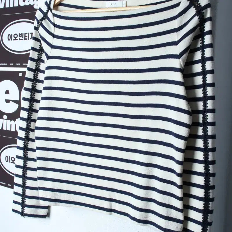 [BUNJANG] S-M A.L.C. Long Sleeve Side See-Through T-Shirt Navy / W(S-M) 에이엘씨 긴팔티셔츠 사이드시스루 네이비-H34523