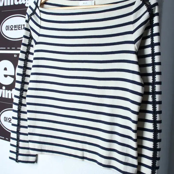 [BUNJANG] S-M A.L.C. Long Sleeve Side See-Through T-Shirt Navy / W(S-M) 에이엘씨 긴팔티셔츠 사이드시스루 네이비-H34523