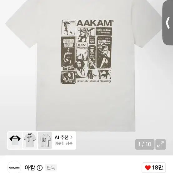 [BUNJANG] Arkham Collage Artwork Short Sleeve T-Shirt White / 아캄 콜라주 아트워크 반팔 티셔츠 화이트