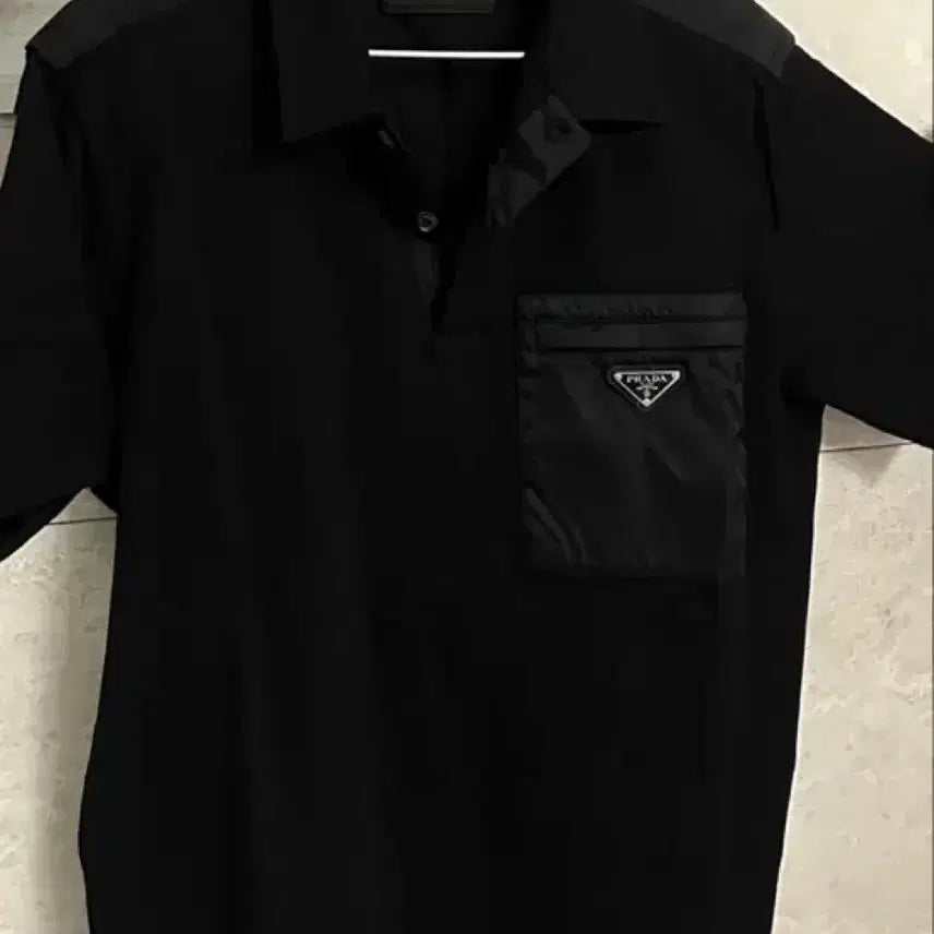 [BUNJANG] Prada Pocket Short Sleeve Polo Shirt Black XL / 정품새상품급) 프라다 포켓 반팔 카라티 블랙 XL