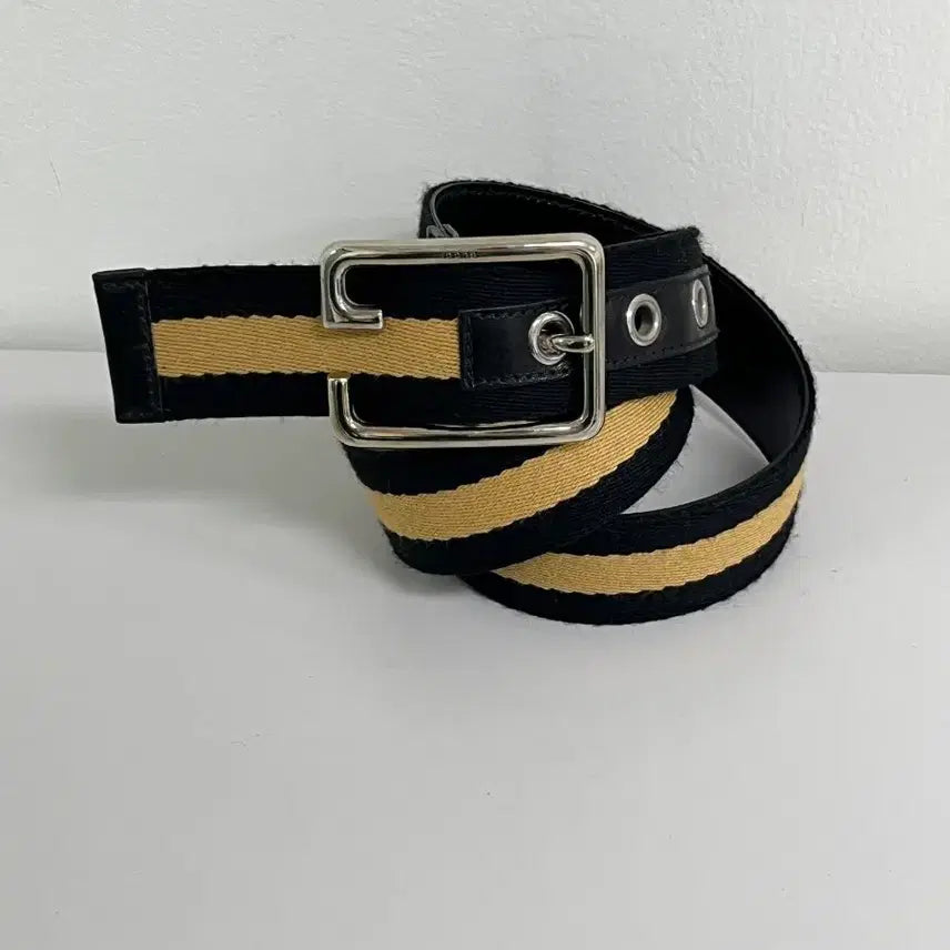 [BUNJANG] Gucci Striped Punching Belt / [정품] 구찌 스트라이프 펀칭 벨트
