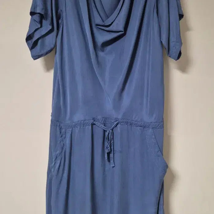 [BUNJANG] GERARD DAREL Dusty Blue Rayon 100% Loose Fit Short Sleeve Midi Dress / @ 제라드 다렐 (GERARDDAREL) 반팔 원피스. << 루즈핏>>