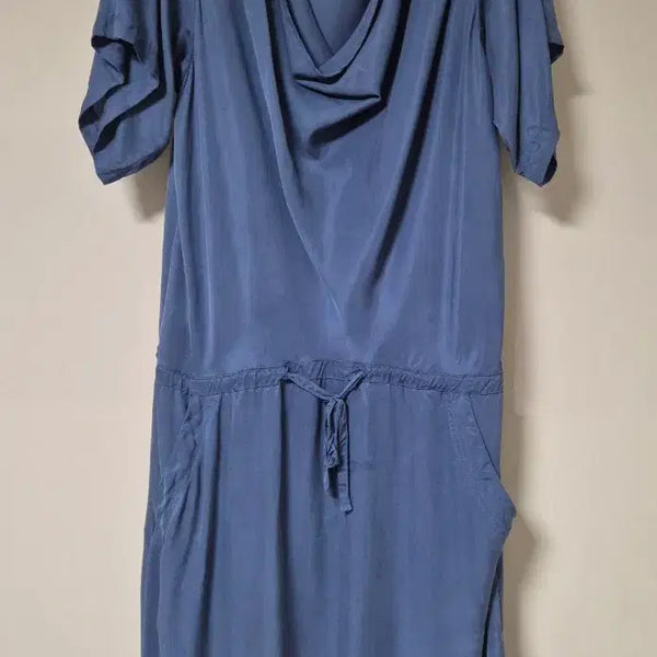 [BUNJANG] GERARD DAREL Dusty Blue Rayon 100% Loose Fit Short Sleeve Midi Dress / @ 제라드 다렐 (GERARDDAREL) 반팔 원피스. << 루즈핏>>