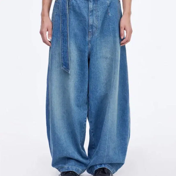 [BUNJANG] Songzio Homme Curved Wide Belted Denim Blue 86 / 송지오옴므 커브드 와이드 벨티드 데님 블루 86 SG5PT526BL