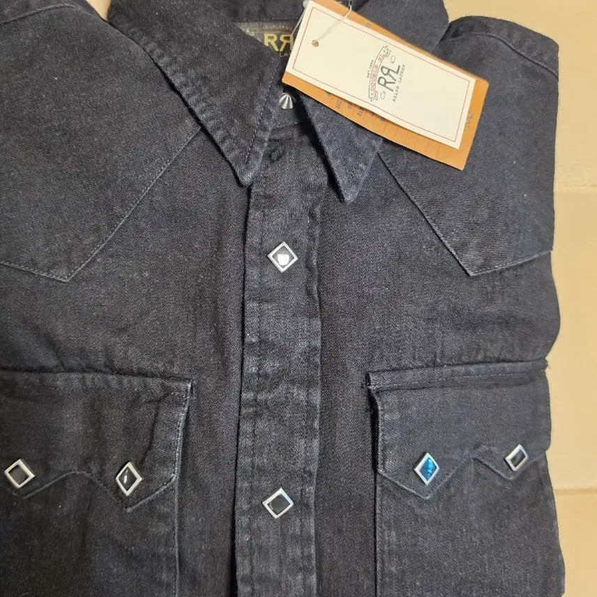 [BUNJANG] RRL Black Denim Western Shirt - Size M / 더블알엘 블랙데님 웨스턴셔츠 M사이즈 새상품
