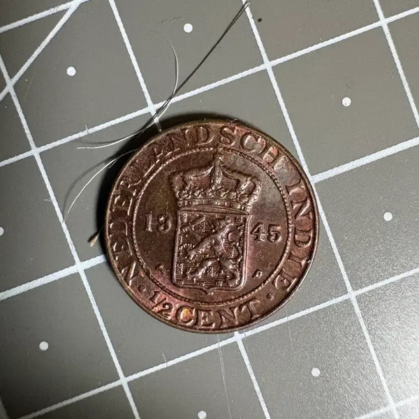 [BUNJANG] Netherlands East Indies 1945 1/2 Cent Coin / 극미품 네덜란드령 동인도 1/2 센트 주화 1945년