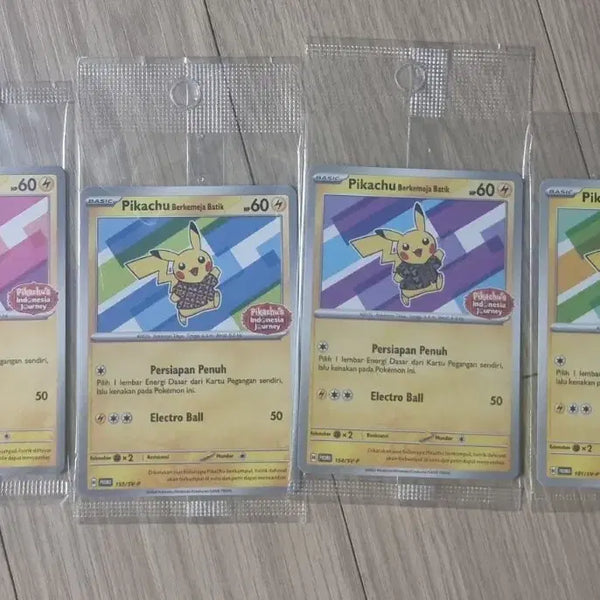 [BUNJANG] Pokemon Card Batik Pikachu Full Set (4 Cards) Bundle Set (Sealed) / 포켓몬카드 바틱 피카츄 4장 전종 세트 일괄판매(미개봉)