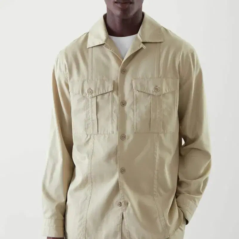 [BUNJANG] COS Relaxed Fit Cotton Shirt - Beige / COS 코스 남성 릴렉스드 코튼 오버핏 셔츠 M